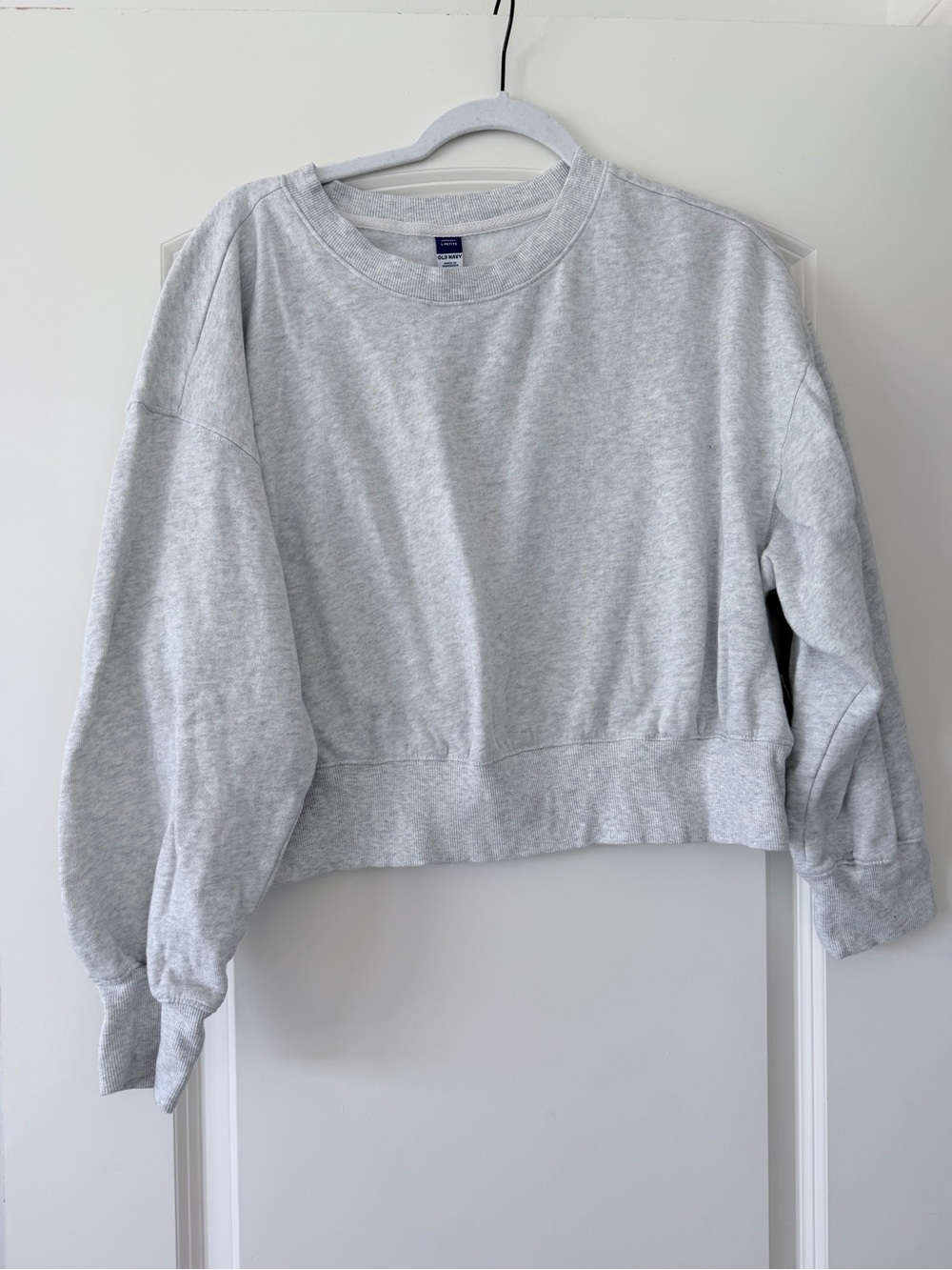 Old Navy SoComfy Light Grey Cropped Crewneck Sweatshirt